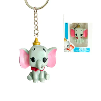 Disney Rajzfilm Aranyos Zseb Kulcstartó Dumbo PVC Figura Gyűjtemény Modell Játékok Karácsonyi ajándékok