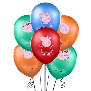 24pcs Peppa Pig George Családi Születésnapi Party lufi globos Rózsaszín Kék Peppa Pig zuhany Ábra játékok Party kellékek