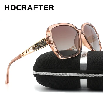 HDCRAFTER Luxus Márka Napszemüveg Nők 2020 Túlméretezett Keret Nagy Szemüveges Hölgyek Polarizált napszemüvegek Női Prizmás Szemüveg