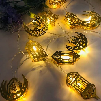 Ramadán Dekorációk, Hold, Csillag Led Eid Mubarak String Fények, a Haza, az Iszlám Muszlim Hajj Kareem Eid Al Adha Lámpás Dekoráció