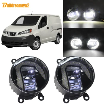 Buildreamen2 2 Az 1-ben, Autós Kiegészítők LED Projektor Ködlámpa + DRL Nappali menetjelző Lámpa Fehér 12V Nissan NV200 2010-2019