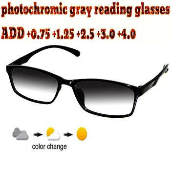 Photochromic Szürke Olvasó Szemüveg Ultrakönnyű Trend A Magas Minőségű Divat Férfiak Nők+1.0 +1.5 +1.75 +2.0 +2.5 +3 +3.5 +4