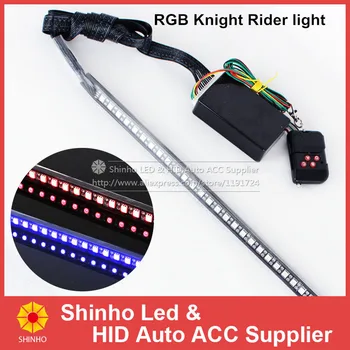 7 Szín RGB Vízálló Távirányító 5050 SMD 48 LED-es Knight Rider Fények, Figyelmeztető Lámpa a lapolvasó Lámpa Robbanásveszélyes Flash