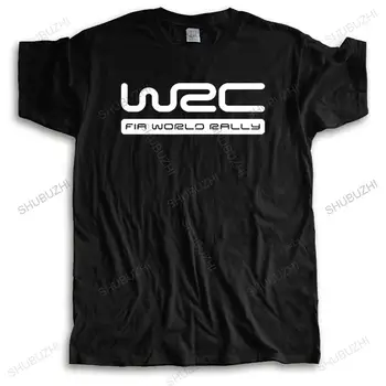 100% Pamut O-Nyak egyedi póló Férfi póló wrc-logó nyomtatás póló FIA WORLD RALLY CHAMPIONSHIP póló