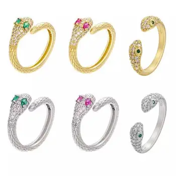 2020-ra az ÚJ arany/ezüst színű női gyűrű kígyó állat gyűrűk a nők/férfiak parti divat Ékszerek CZ kristály gyűrű