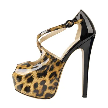 Onlymaker márka női leopárd mintás rendkívül Magas sarkú szivattyúk cipő Nyitva peep Toe Platform Szivattyú ruha esküvői buli cipő