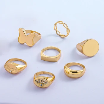 Egyszerű Geometriai Kör alakú Vaskos Gyűrűk Nők Vintage Gonosz Szem Strasszos Ujj Gyűrű Nyilatkozatot, Esküvői Ékszerek, Ajándékok