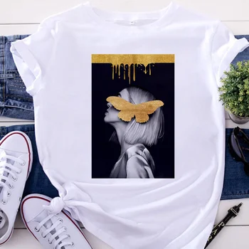 Női Tshirt Északi Retro Art nyomtatott Női pólók Streetwear Tshirt absztrakt Harajuku Póló Ruházat Rövid Ujjú Póló
