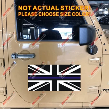 Vékony Kék Vonal BRIT Zászló Union Jack Matrica Autó Vinil Fényvisszaverő Fényes válassz méretet