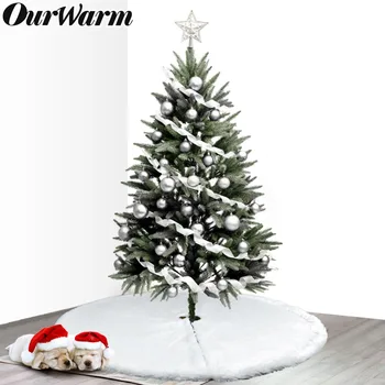 OurWarm 1db Kiváló Minőségű Fehér Luxus műszőrme karácsonyfa Szoknya, Otthon Dekoráció Nagy 48