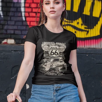 Póló új 66 nyomtatás póló női póló lányok, nők street fashion design út divat alkalmi, rövid ujjú felső XXS-6XL