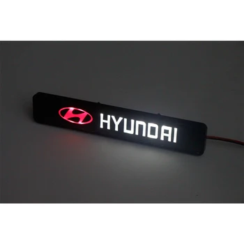 Autó Matrica Első Hood Hűtőrács Embléma Dekoratív LED Fény Hyundai Santa Fe, Sonata Solaris Stílus Acessories Auto Külső