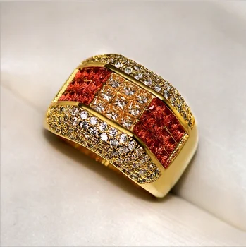 2021 trend 18K Vörös Fehér Drágakő Eljegyzési Gyűrűt Női gyűrűk bague femme Női ékszerek bijoux Bijouterie Nő aranyos