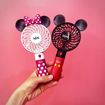 Disney Mickey Mini Ventilátor Hordozható Ventilátor Kézi Újratölthető USB Ventilátor Asztali Gépek Levegőt Hűvösebb Külső Utazási Kezét Rajongó