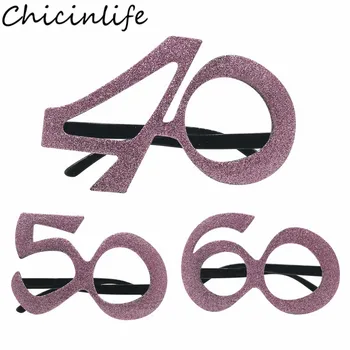 Chicinlife 1db Rosegold 40 50 60 Éves Szemüveg Felnőtt Szülinapi Buli a Férfiak a Nők Vicces, Szemüveg Keret, Évforduló Kellékek
