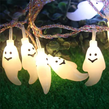 Led String Fény 5M 20Led Szellem Koponya tündérfény Halloween Kültéri Beltéri Fél Ünnepi Koszorú Dekorációs Világítás