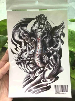 Vízálló Ideiglenes Tetoválás Matrica nagy méretű elefánt Ganesha tetoválás Víz Transzfer Hamis Tetoválás Férfi Nő