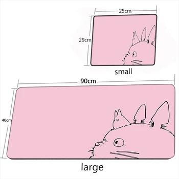 Rózsaszín Rajzfilm Totoro Mouse Mat Beállítás Játék Pad csúszásmentes Irodai Szőnyeg Cs Menj Deskmat Kawaii Íróasztal Kiegészítők Anime Mousepad Xxl