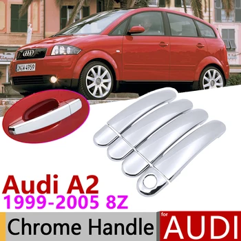Audi A2 8Z 1999~2005 Luxus Chrome Külső Kilincs Fedezze Autó Tartozékok Matricák Berendezés Beállítása 2000 2001 2002 2003 2004