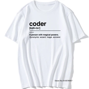 Coder Vicces Póló Mágikus Erő Programozó Férfiak TShirt Csak a Szerelem Kód Pamut Póló Rövid Ujjú Kódolás Web Programozó Apa pólók