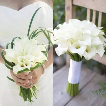 10db Kála Mesterséges Levél Műanyag Hamis Lily Vízi Növények Haza Szoba Dekoráció Virág Esküvő Party Dekoráció