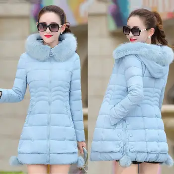 Le kabátok női zubbonyok 2022 új egyszínű meleg alkalmi elegáns kapucnis cipzáras meleg prémes téli kabát nő kabátok