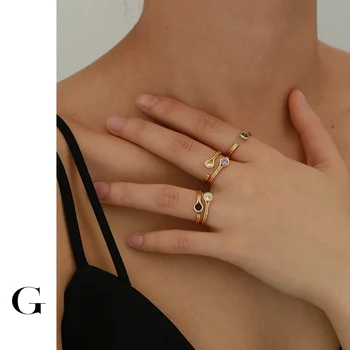 GHIDBK Romantikus Színes Gyűrű Cirkónia A Nők Szivárvány Fényes Nyitva Gyűrűk Nyilatkozatot, Kreatív, Egymásra Gyűrű Ajándék