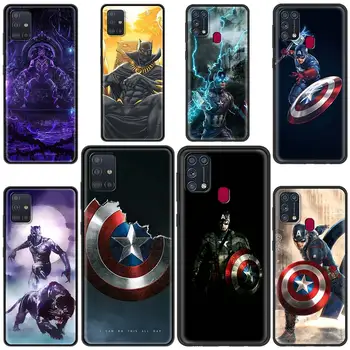 Telefon tok Samsung Galaxy M31 M30s M51 M31s M11 M32 A9 2018 M01 M12 Fekete Szilikon Fundas amerika kapitány Avengers Marvel