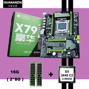 HUANANZHI X79 Szuper Alaplap HI-SPEED M. 2 SSD Slot Jó CPU Intel Xeon E5 2640 Kódszámú 2,5 GHz-es, Nagy Márka RAM-16 GB(2*8G) REG ECC