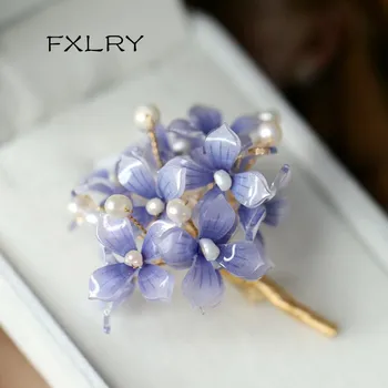 FXLRY Eredeti Kézzel készített Természetes Gyöngy, Elegáns Virág Klaszter Bross Női Kabát, Tartozékok