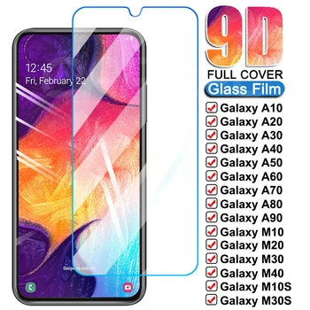 9D Edzett Üveg Samsung Galaxy A10 A20 a30-as A40 A50 A60, A70 Védő Üveg Samsung A80 A90 M10 M20 M30 M40 Képernyő Film