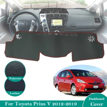 A Toyota Prius V Daihatsu Mebius 2012 ~ 2019 ZVW40 csúszásgátló Bőr Szőnyeg Műszerfal Fedezze Pad Tartozékok 2015 2016 2017 2018