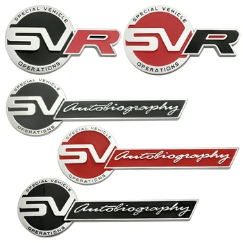 3D-s, Fém SV SVR logó Hűtőmaszk Matrica, Embléma Csomagtartóban Jelvény test Matricák Land Rover Range Rover Evoque Védő Felfedezése