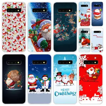 Puha Szilikon Tok Samsung Galaxy S20 S21 Uitra S10 S9 S8 Plusz Lite Ultra S20fe S10e S7Edge Rajzfilm Karácsony Mikulás
