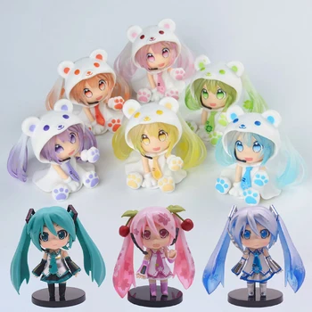 Q Verzió Anime Ábra cseresznyevirág Maci Figurák Rózsaszín Sakura Játékok Lányok PVC Gyűjthető Figura Modell Játékok, Ajándékok