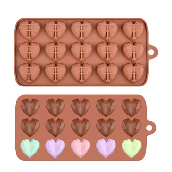 15cavities Mini Szív Csokoládé Öntőforma Szilikon Cukorka Formák Gumi Zselés Penész Sütési Eszközök, Sütemények, Torta Dekoráció Kiegészítők