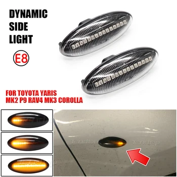 2db Dinamikus LED lámpa Szekvenciális Index Lámpa Autó Assessories Auto Amber Toyota Yaris Auris COROLLA Mk1 E15 RAV4 Mk3
