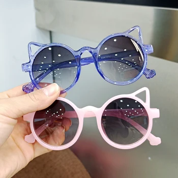 Újdonságok a Napszemüveg A Gyermekek Divat Macska Füle napszemüvegek Lányok, Fiúk Dekoratív Szemüveg Gyermek Aranyos Bevont Szemüveg