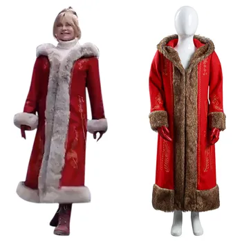 A Karácsonyi Krónikák 2 Télanyó Cosplay Kosztüm Kabát, Kesztyű, Ruhák, Halloween Farsang Öltöny