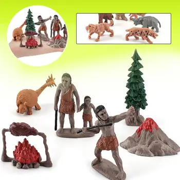 1 Állítsa az Ősi Állat Figura Magas Szimulált Finom Kézműves Kézzel Festett Miniatűr Ősi Állat a Medve Modell PVC a Dísz