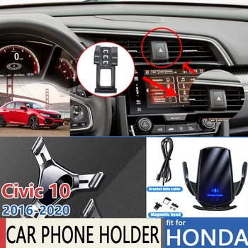 Autós Mobiltelefon tartó Honda Civic 10 FC-FK 2016 2017 2018 2019 2020 GPS 360 fokban elforgatható Támogatás Kiegészítők az Iphone