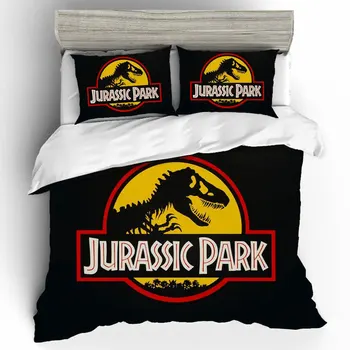 Jurassic Park Ágyneműgarnitúra Rajzfilm Lakástextil Gyerekeknek Ágy Meghatározott Queen-Size Ágy, Ágynemű Hálószoba Szett Királynő Dinoszaurusz Paplanhuzat