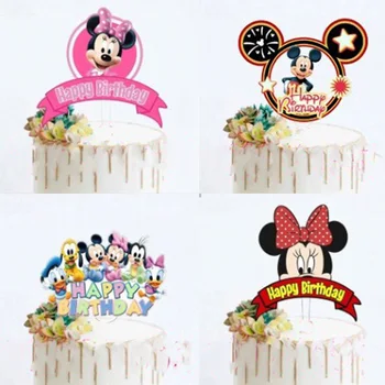 Disney Minnie Mickey Egér Torta Toplisták Torta Zászló Szülinapi Buli Díszítő Gyerekek Esküvői Babaváró Party Kellékek Childs Ajándék