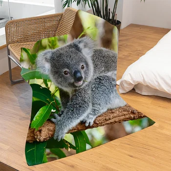 Ausztrál Koala Maci Flanel Takarók 3D Nyomtatás Állat Kanapé Utazási Tizenéves Nők Férfiak Élő Hordozható Utazási Diák Takaró