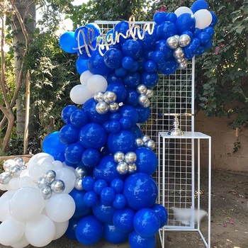 127Pcs Navy Kék Lufit Garland Klein Kék Lufit Arch Lánybúcsú Évforduló Eljegyzési Parti Hátteret, Esküvői Dekoráció