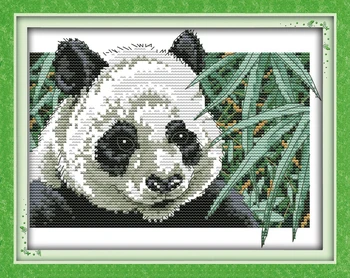 Panda cross stitch kit rajzfilm gróf vászon öltéssel hímzett DIY kézzel készített hímzés plusz