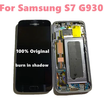 100% eredeti SAMSUNG GALAXY S7 G930F G930A LCD Kijelző érintőképernyő Digitalizáló Super Amoled Csere, használt, majd elégeti