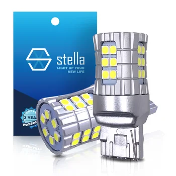 Stella 2db LED T20 W21W 7440 Nappali menetjelző lámpa Izzók autó Nem Hiper Flash Fék Hátrameneti oldalon fény