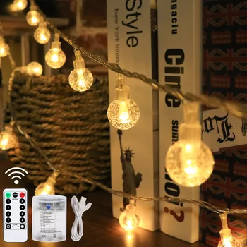 String Fény Led Garland Lámpa Távirányító/8 Módok 2m 3m 6m 10m USB elemes Szabadtéri Ünnepi Dekoráció Fény