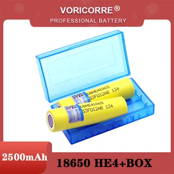 VariCore HE4 Új, Eredeti 18650 Újratölthető li-ion akkumulátor 3.6 V 2500mAh akkumulátorok tartsa + Tároló doboz